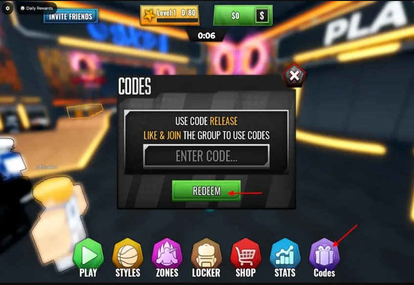 Рабочие коды в Баскетбол зеро